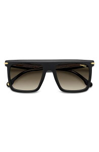 �J���� �����Y �A�N�Z�T���[ �T���O���X�E�A�C�E�F�A Carrera Eyewear 56mm Gradient Rectangular Flatop Sunglasses Black Gold/ Black Brown Green �u���b�N
