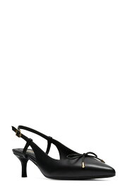 クラークス レディース シューズ ヒール Clarks Zarey Bow Pointed Toe Slingback Pump BLACK LEATHER ブラック