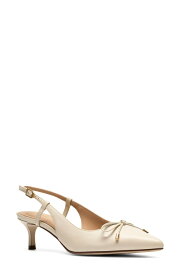 クラークス レディース シューズ ヒール Clarks Zarey Bow Pointed Toe Slingback Pump CREAM LEATHER クリーム