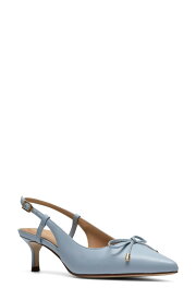 クラークス レディース シューズ ヒール Clarks Zarey Bow Pointed Toe Slingback Pump LIGHT BLUE ブルー