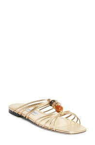 �W�~�[�`���[ ���f�B�[�X �V���[�Y �X�j�[�J�[ �T���_�� Jimmy Choo Lova Beaded Slide Sandal (Women) GOLD MIX �S�[���h