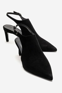 �v�����[�O�V���[�Y ���f�B�[�X �p���v�X Prologue Shoes Vosalie Slingback Stiletto Pump Black Suede �u���b�N