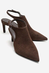 �v�����[�O�V���[�Y ���f�B�[�X �p���v�X Prologue Shoes Vosalie Slingback Stiletto Pump Brown Suede �u���E��