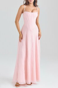 �n�E�X�I�u�V�[�r�[ ���f�B�[�X �g�b�v�X �����s�[�X �V�t�H�� HOUSE OF CB Esme Fil Coup Chiffon Gown BLUSH PINK �s���N