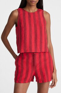 ���C�h�E�F�� ���f�B�[�X �g�b�v�X �V���c ���l�� Madewell Tie-Back Linen Shell Top ENAMEL RED ���b�h