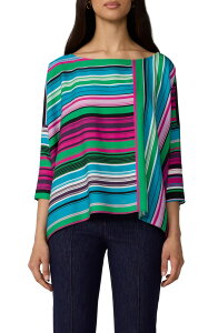 �_�C�A�� �t�H�� �t�@�X�e���o�[�O ���f�B�[�X �g�b�v�X �V���c �V���N Diane von Furstenberg Diane Stripe Stretch Silk Top TROPEZ STRIPE BIGOSSI PINK �s���N