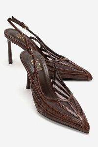 �v�����[�O�V���[�Y ���f�B�[�X �p���v�X ���b�V�� Prologue Shoes Eleana Slingback Mesh Stiletto Pump Brown �u���E��