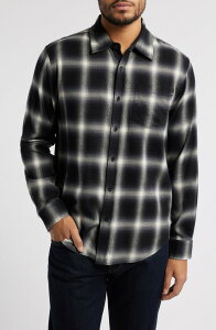 �G�[�W�[ �����Y �g�b�v�X �V���c AG Aiden Plaid Button-Up Shirt Brushed Check Plaid Grey Multi �O���[