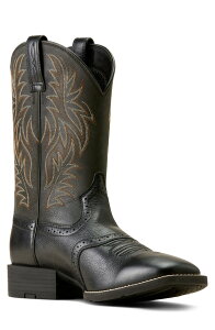 �A���A�g �����Y �V���[�Y �u�[�c�E���C���u�[�c Ariat Sport Wide Square Toe Cowboy Boot Black Deertan/ Black �u���b�N
