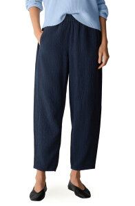 �G�C���[���t�B�b�V���[ ���f�B�[�X �{�g���X ���M���X �p���c �R�b�g�� �A���N�� Eileen Fisher Stretch Organicotton Ankle Lantern Pants Ink