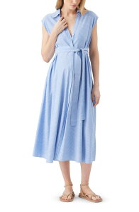 ���C�v�}�^�j�e�B ���f�B�[�X �g�b�v�X �����s�[�X �V���c Ripe Maternity Abby Stripe Shirt Dress (Maternity) Blue / White �z���C�g