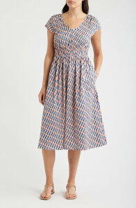 �j�b�N�v���X�]�[�C ���f�B�[�X �g�b�v�X �����s�[�X �v�` �v�����g �~�f�B NIC+ZOE Dierdre Print Midi Dress (Petite Regular) PINK MULTI �s���N