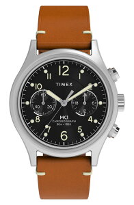 �^�C���b�N�X �����Y �A�N�Z�T���[ �r���v ���U�[ Timex MK1 Chronograph Leather Strap Watch 40mm SILVER-TONE �V���o�[