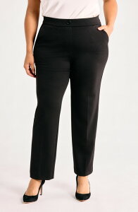 AK �A���N���C�� ���f�B�[�X �{�g���X �J�W���A���p���c �X�g���[�g �v���X�T�C�Y AK ANNE KLEIN Straight Leg Pants (Plus) ANNE BLACK �u���b�N