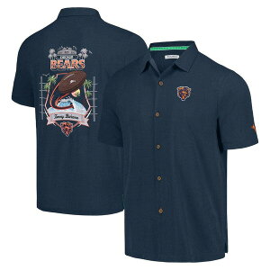 �g�b�~�[�o�n�} �����Y �g�b�v�X �V���c Men's Tommy Bahama Navy Chicago Bears Tidal Kickoff Camp Button-Up Shirt Navy �l�C�r�[
