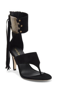 �W�F�t���[ �L�����x�� ���f�B�[�X �V���[�Y �q�[�� �T���_�� �A���N�� Jeffrey Campbell I Dare U Ankle Cuff Sandal Black Suede �u���b�N