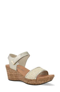 �i�I�g ���f�B�[�X �V���[�Y �q�[�� �T���_�� Naot Summer Wedge Sandal Radiant Gold/ Raffia �S�[���h