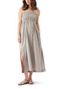 ���C�v�}�^�j�e�B ���f�B�[�X �g�b�v�X �����s�[�X Ripe Maternity Leo Stripe Shir red Maternity Dress with Side Splits (Maternity) Natural / Black �u���b�N