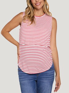 �}�U�[�t�b�h�}�^�j�e�B�[ ���f�B�[�X �g�b�v�X �V���c �m�[�X���[�u MOTHERHOOD MATERNITY Sleeveless Nursing Maternity Top (Maternity) Red & White Stripe �z���C�g