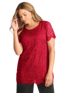 �W�F�V�J�����h�� ���f�B�[�X �g�b�v�X �V���c �v���X�T�C�Y ���[�X Jessica London Stretch Lace Tunic (Plus Regular) CLASSIC RED ���b�h