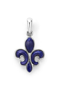 ���S�X ���f�B�[�X �A�N�Z�T���[ �l�b�N���X�E�`���[�J�[ LAGOS Men's Anthem Sterling Silver Lapis Lazuli Fleur-de-Lis Amulet SILVER �V���o�[