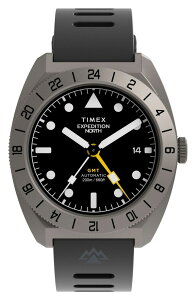 �^�C���b�N�X �����Y �A�N�Z�T���[ �r���v Timexpeditionorth GMTitanium Automatic Silicone Strap Watch 41mm BLACK �u���b�N