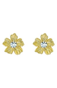 �e�b�h�x�[�J�[ ���f�B�[�X �A�N�Z�T���[ �s�A�X�E�C�������O Ted Baker Petulia Flower Statement Stud Earrings GOLD TONE / CLEAR CRYSTAL �S�[���h