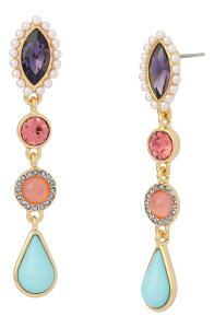 �J�[�g�W�F�C�K�[�����h�� ���f�B�[�X �A�N�Z�T���[ �s�A�X�E�C�������O Kurt Geiger London Faux Pearl & Mixed Crystalinear Drop Earrings GOLD/ MULTI �S�[���h