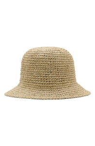 �}���S ���f�B�[�X �A�N�Z�T���[ �X�q �g�[�� MANGO Metallic Straw Bucket Hat BEIGE �x�[�W��