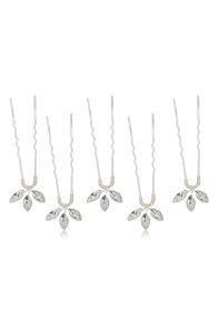 �u���C�Y & �w�A�s���Y ���f�B�[�X �A�N�Z�T���[ Brides & Hairpins Arden Set of 5 Swarovski Crystal Hair Pin sILVER �V���o�[
