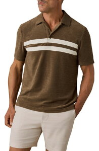 �t�@���e�B �����Y �g�b�v�X �V���c �p�C�� Faherty Cabana Surf Stripe Terry Cloth Polo ISLAND BROWN �u���E��