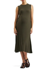 ���C�v�}�^�j�e�B ���f�B�[�X �g�b�v�X �����s�[�X A ���C�� Ripe Maternity Carol Rib A-line Dress (Maternity) KHAKI �J�[�L