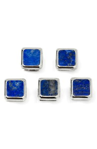 �J�t�����N �����Y �A�N�Z�T���[ �J�t�X�{�^�� �V���c Cufflinks, Inc. Men'set of 5 JFK Sterling Silver & Lapishirt Studs BLUE �u���[