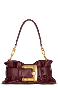 �o���}�� ���f�B�[�X �o�b�O �~�j ���U�[ Balmain Mini Anthem Leather Shoulder Bag 3AR EGGPLANT