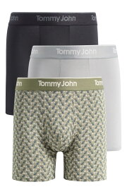 トミージョン メンズ アンダーウェア ボクサーパンツ Tommy John Second Skin 6-Inch Boxer Briefs (3-Pack) BLACK MONUMENT GOLF CARTS ブラック