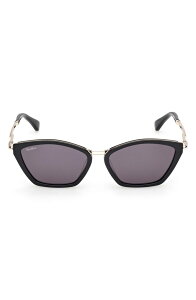�}�b�N�X�}�[�� ���f�B�[�X �A�N�Z�T���[ �T���O���X�E�A�C�E�F�A Max Mara Miller 54mm Round Sunglasses BLACK/ PALE GOLD / SMOKE �u���b�N