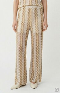 ���F�����[�_ ���f�B�[�X �{�g���X ���M���X �p���c VERO MODA Teresa Open Stitch Stripe Drawstring Pants BIRCH PATTERN SILVER MINK GOLD �~���N