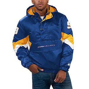 �X�^�[�^�[ �����Y �A�E�^�[ �W���P�b�g�E�u���]�� �T�e�� �p�[�J�[ Men'starteroyal Chaselliott Home Team Satin Half-Zip Hoodie Jacket Royal