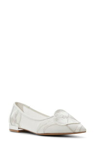 �e�b�h�x�[�J�[ ���f�B�[�X �V���[�Y �p���v�X Ted Baker Ella Mae Pointed Toe Flat White �z���C�g