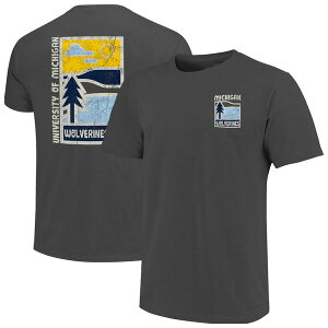 �C���[�W���� �����Y �g�b�v�X T�V���c �~�j �O���t�B�b�N IMAGE ONE Men's Graphite Michigan Wolverines Comfort Colors Minimal Vista Distressed Graphics T-Shirt Graphite �O���t�@�C�g