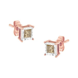�n�E�X�I�u�u�����A���X ���f�B�[�X �A�N�Z�T���[ �s�A�X�E�C�������O Haus of Brilliance 14K Rose Gold Plated 1/2 Ct Princess Diamond Solitaire Stud Earrings White �z���C�g