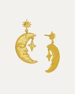 �I�b�g�}���n���Y ���f�B�[�X �A�N�Z�T���[ �s�A�X�E�C�������O Ottoman Hands Crescent Moon Drop Earrings Gold �S�[���h