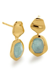 ���j�J���B�i�_�[ ���f�B�[�X �A�N�Z�T���[ �s�A�X�E�C�������O Monica Vinader Odyssey Aquamarine Drop Earrings 18CT GOLD VERMEIL �S�[���h