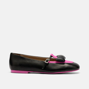 �}�[�N�m�[���� ���f�B�[�X �V���[�Y �X���b�|���E���[�t�@�[ ���U�[ MARC NOLAN Mina Leather Mary Jane Flats (Women) Black/Magenta �u���b�N
