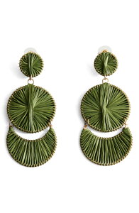�}���S ���f�B�[�X �A�N�Z�T���[ �s�A�X�E�C�������O MANGO Long Drop Earrings PASTEL GREEN �O���[��