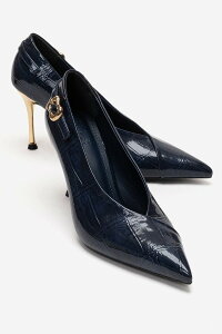 �v�����[�O�V���[�Y ���f�B�[�X �p���v�X Prologue Shoes Molly Stiletto Pump Navy Patent Print �l�C�r�[