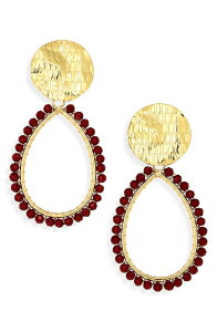 �p�i�Z�� ���f�B�[�X �A�N�Z�T���[ �s�A�X�E�C�������O Panacea Beaded Teardrop Earrings BURGUNDY �o�[�K���f�B