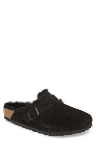�r���P���V���g�b�N �����Y �V���[�Y �X���b�|���E���[�t�@�[ Birkenstock Boston Genuine Shearling Lined Clog Black �u���b�N