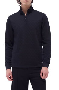 �u�K�b�` �����Y �A�E�^�[ �p�[�J�[�E�X�E�F�b�g �n�[�t�W�b�v �L���e�B���O Bugatchi Quilted Quarter Ziperformance Pullover Black �u���b�N