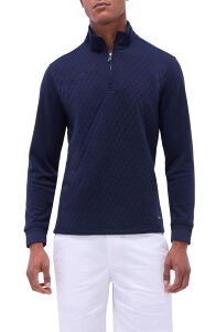 �u�K�b�` �����Y �A�E�^�[ �p�[�J�[�E�X�E�F�b�g �n�[�t�W�b�v �L���e�B���O Bugatchi Quilted Quarter Ziperformance Pullover Navy �l�C�r�[